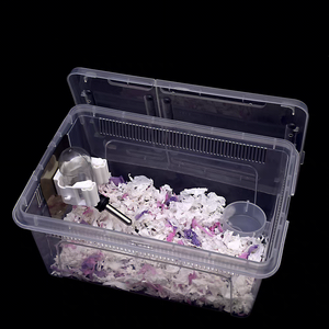 Boîte d'alimentation <span class=keywords><strong>pour</strong></span> reptiles en plastique écologique de deuxième génération <span class=keywords><strong>pour</strong></span> corne ciliaire grenouille araignée insecte tortue serpent-conception anti-évasion - Product Image 1