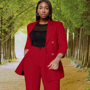 Vestes et manteaux pour femmes à col tailleur et double boutonnage, grande taille, tendance hiver - Product Image 3