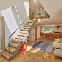 Escalier en acier personnalisé en forme de zigzag pour villa