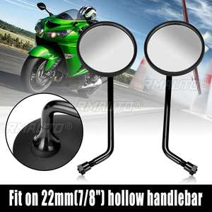 Espejos Retrovisores Laterales Redondos para Motocicleta Harley Davidson Sportster Ryca, Espejos Retrovisores Universales ABS para Motores de 22 mm (7/8 Pulgadas) - Product Image 1