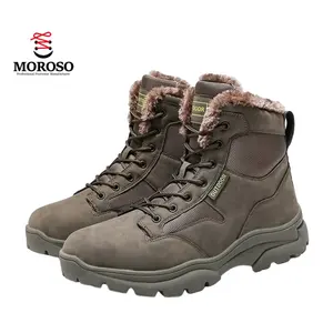 Moroso รองเท้าเดินป่าสำหรับผู้ชาย,รองเท้าปีนเขารองเท้าบูทกันหิมะข้อสูงกันน้ำสำหรับฤดูหนาว