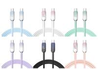 Cable USB-C Trenzado de 60W PD con Carga Rápida, Cable de Transferencia de Datos de Doble Propósito con Carga Rápida de 3A, Conductor de Cobre Puro, 1m de Longitud