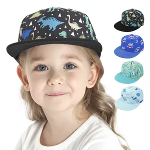 Topi Anak-anak Musim Panas 2022 Topi Snapback Motif Hewan Lucu untuk Anak Laki-laki Anak Perempuan Topi Olahraga Pinggiran Datar Hip Hop