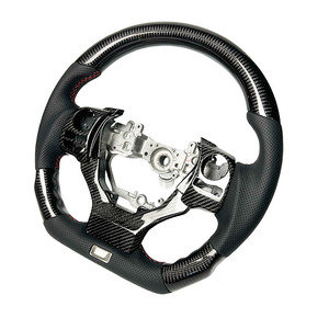 Volante Deportivo de Cuero y Fibra de Carbono Negra para <span class=keywords><strong>Lexus</strong></span> <span class=keywords><strong>IS</strong></span> IS200 <span class=keywords><strong>250</strong></span> 300 350 NX LC GS, Volante de Carreras para Tuning de Autos - Product Image 2