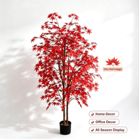 Vente en gros usine : Arbre d'érable rouge artificiel résistant aux UV, en pot, plante d'érable d'automne à toucher réel, pour la décoration intérieure et extérieure des maisons et hôtels
