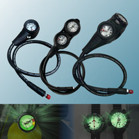 Console de plongée triple SB Scuba avec manomètre 0-400 BAR, boussole de profondeur lumineuse 80m et tuyau haute pression certifié CE