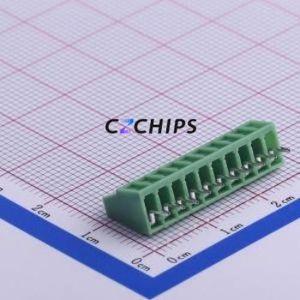 KF128-2.54-10P Screw Terminal Block Through hole Component (THT),P=2.54mm Connector 1x10P 2.54mm Green Through Hole - Product Image 1