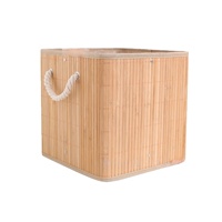 Panier de rangement moderne pliable en bambou tressé, grand panier à linge avec poignées en corde pour le rangement des jouets et des vêtements