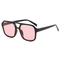 SENTA Nueva Promoción Gafas de Aviador Vintage para Mujer, Lentes Amarillas, Gafas de Sol de Piloto para Exteriores, Doble Puente, Unisex, Cuadradas