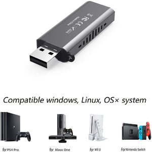 การ์ดจับภาพวิดีโอ USB 3.0 HDTV สีดำ สำหรับ <span class=keywords><strong>OBS</strong></span> ไลฟ์สตรีมมิ่ง ความละเอียด 1080 HD - Product Image 3