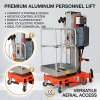 Plateforme élévatrice verticale télescopique électrique en alliage d'aluminium, unité de levage légère pour travaux en hauteur, idéale pour l'entretien intérieur