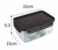 Réfrigérateur bac à légumes scellé Transparent boîte à lunch aux fruits de grande capacité boîte de rangement des aliments en plastique PET domestique