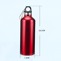 Botol Air Stainless Steel Custom Logo Grosir dengan Carabiner, Botol Termos Olahraga Berkualitas Tinggi Vakum Terisolasi untuk Camping