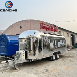 Remorque alimentaire mobile entièrement équipée en acier inoxydable sur mesure avec chariot à hamburgers et à glaces pour la vente de snacks - Product Image 2