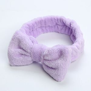 Custom Women Girls Yoga Fitness Headband Facial <b>Bow</b> Knotted Hairband Adjustable Soft Absorbent Coral Fleece 18cm - Product Image 4