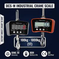 Balance numérique à double affichage pour grue 100kg-1000kg, LED 30mm, LCD 34mm, télécommande infrarouge, batterie rechargeable, OEM Junebreath OCS-M