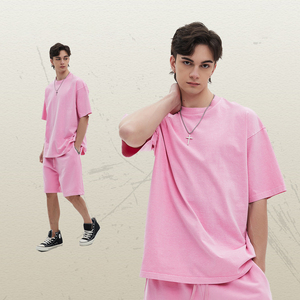 Camiseta personalizada de alta calidad para hombre, ropa de calle Vintage desgastada con lavado ácido 250GSM, camisetas de gran tamaño de algodón 100% para hombre - Product Image 1