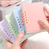 Carnets à spirale à feuilles mobiles Morandi A7 lignés en PU, rechargeables, résistants à la déchirure, avec pochette d'indexation – Vente chaude pour étudiants, écoles et bureaux