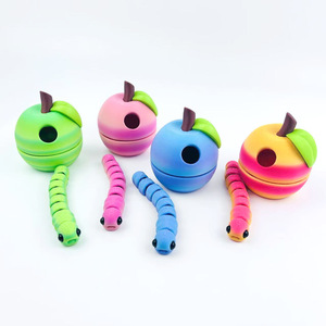 Giocattolo a forma di verme mela con articolazioni mobili per bambini da 5 a 13 anni, design unisex a forma di cubo antistress, set da gioco colorato - Product Image 1