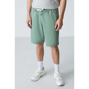 Tommylife กางเกงขาสั้นผ้าฝ้ายสำหรับผู้ชาย, สีเขียวอ่อนระบายอากาศลำลอง - Product Image 4