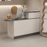 Bureau d'accueil minimaliste en bois sur mesure, comptoir moderne pour boutique de vêtements, salon, bureau, boutique