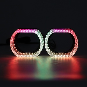 3inch" RGBW 12V O-shaped Multicolor Front <b>Light</b> <b>Led</b> Angel Eyes halo Rings Headlights Decorate Shroud Cover for <b>Projector</b> Lens - Product Image 1