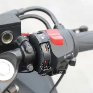 자전거 핸들 바 고속 충전 USB A + C Pd 포트 오토바이 전화 충전기 30w