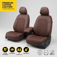 Housses de siège avant en cuir premium pour voiture, ensemble 3 pièces, matelassées losanges, sur mesure, toutes saisons, compatibles airbag pour CHR