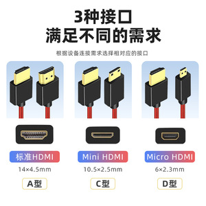 <b>Mini</b> <b>HdmI</b> <b>Cable</b> 8K Gold Plated Male <b>To</b> Male For Camera Monitor Connection - Product Image 4