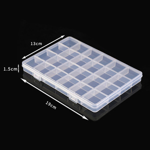 24 Compartment Plastic Storage Box With Lid Rectangle Jewelry Organizer Hardware Parts Container Fixed DIY Multi Compartment - Product Image 3