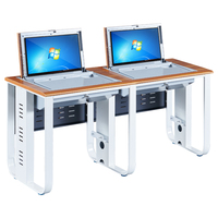 Table d'ordinateur scolaire moderne avec fonction de relevage/abaissement LCD, en acier laminé à froid haute densité, pour hébergement cloud