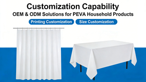 Ensemble de <span class=keywords><strong>rideaux</strong></span> de douche modernes et écologiques en PEVA EVA pour salle de bain avec motif de feuilles tropicales, sans odeur et 12 crochets en C inclus - Product Image 4