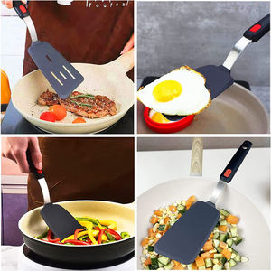 11 pièces Spatule en silicone Turner 600F Spatules de cuisson résistantes à la chaleur pour ustensiles de cuisine antiadhésifs Grands ustensiles de cuisine flexibles BPA <span class=keywords><strong>Fr</strong></span> - Product Image 5