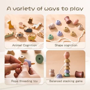 Juguete Montessori de Enhebrar Animales para Niños: Bloques de Clasificación y Apilamiento para la Concentración y la Coordinación Mano-Ojo - Product Image 2
