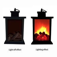 Cheminée électrique autoportante avec flammes LED, alimentée par piles, construction en plastique, chauffage 65W
