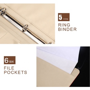 Faxu da tập tin thư mục danh mục đầu tư compendium padfolio với A4 notepad thẻ & túi tài liệu bút Vòng màu nâu Vòng chất kết dính - Product Image 5