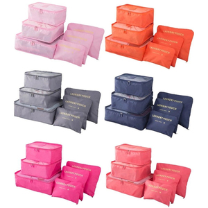 MOQ basso personalizza Logo poliestere 6 pezzi Set cubi da imballaggio organizzatore <span class=keywords><strong>per</strong></span> bagagli valigia da viaggio - Product Image 1