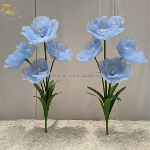 Fleur artificielle géante NIKA, fleurs blanches avec lumière LED pour la décoration de la route de mariage, allée, décoration florale - Product Image 5