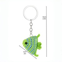 Nouveau porte-clés pendentif ange poisson en crochet mignon, fait main, poisson tropical tricoté, breloque créative pour sac