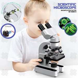 KW New Science 2025 40X-16000X Microscopes binoculaires éclairés par LED Éduquer les étudiants en biologie et les enfants Microscope STEAM Toys - Product Image 2