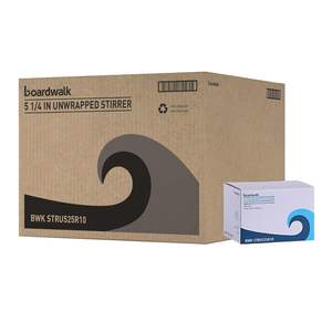 Pajitas agitadoras de un solo tubo sin envolver Boardwalk STRU525R10, 5 1/4 pulgadas, rojas, paquete de 1000 (caja de 10), material plástico - Product Image 6