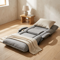 Canapé-lit pliant moderne, fauteuil inclinable réglable, avec accoudoirs rembourrés, en tissu Tatami, pour salon et maison