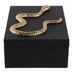 Scatola Decorativa in Ecopelle con Dettaglio Serpente, Contenitore Moderno per Gioielli e Oggetti Preziosi, per Arredamento Casa e Camera da Letto - Product Image 4