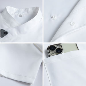 Factory Short-sleeved Chef <b>Uniforms</b> Custom Logo Breathable Chef Clothing Short-sleeved Men Hot Pot Restaurant Chef Shirt - Product Image 2