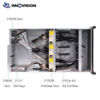 Caja de servidor OEM de inferencia de modelo grande de alta calidad 4U Rack AI Training 5 GPU Rendering Cloud Gaming Server Gpu Mining Rig