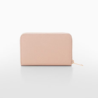 Portefeuille compact pour femme en cuir PU personnalisé avec logo, fermeture éclair courte, plusieurs emplacements pour cartes, poche à monnaie, porte-cartes de crédit