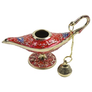 Soporte de incienso pintado a mano, quemador de incienso de diseño de lámpara Genie, diseño de Metal de latón, decoración del hogar, diseño dorado - Product Image 2