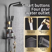 Nouvelle Tendance Robinet de Douche Mural à Injection d'Air Haute Pression avec Boutons Noir et Or