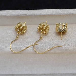 Ensemble de pendentifs en argent S925, couronne baroque stéréoscopique, crochet d'oreille, plateau vide en forme de perle 9-14 pour la fabrication de bijoux DIY, emballé dans un sac - 4174 - Product Image 1