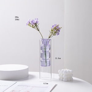 शादी की पार्टी के लिए नए उत्पाद लक्जरी खाली रंगीन बोरोसिलिकेट ग्लास क्रिस्टल वेस - Product Image 5